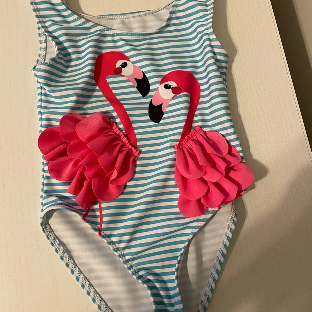 Striped Flamingo Swimsuit